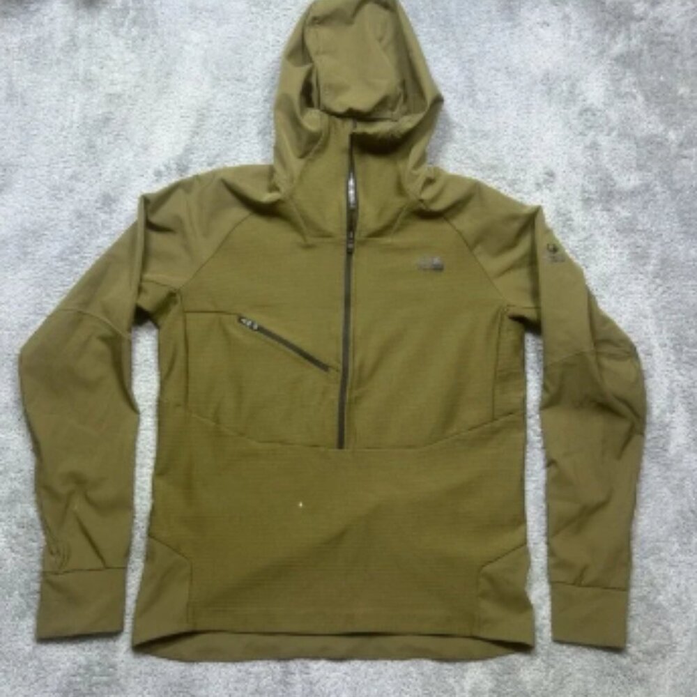 The North Face Steep Series Pullover Mens L Green 1/2 Zip Hooded Outdoor *SPOTS